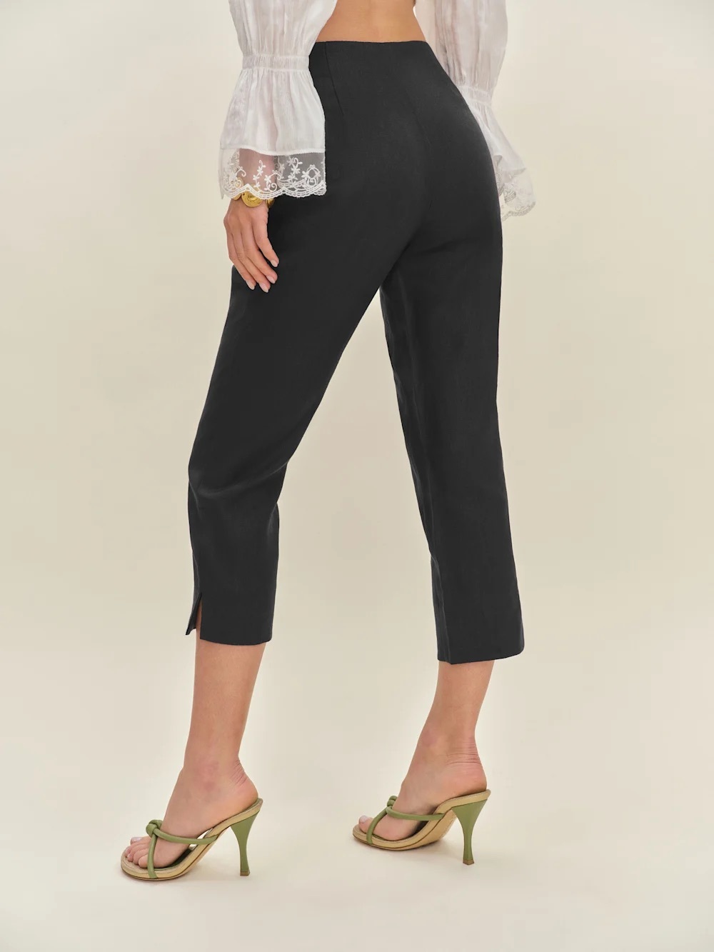 Reformation Petra Linen Pedal Pusher Pant